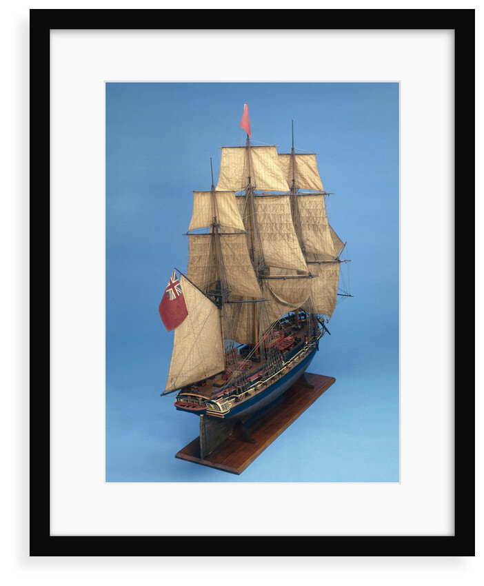 Ship of 38 guns, starboard stern quarter by unknown