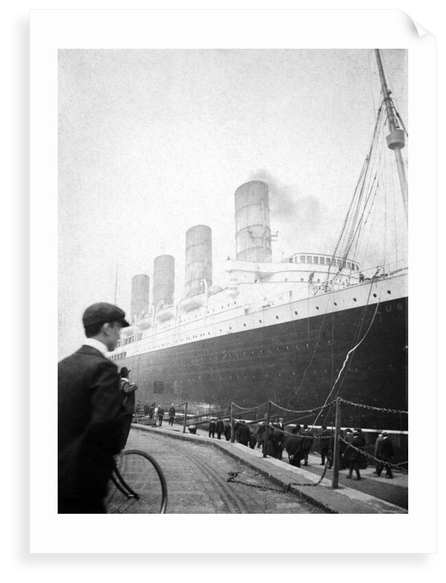 RMS 'Lusitania' along side by unknown