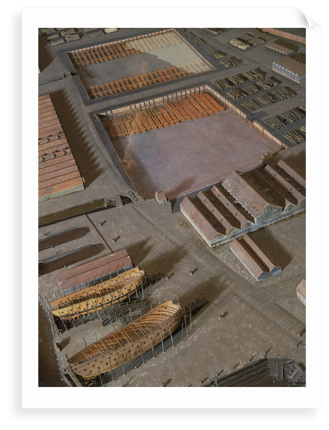 Topographic model, Royal Dockyard at Chatham, detail by William Phillips