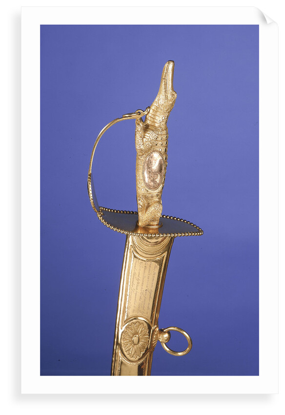 Presentation sword, which is supposedly a replica of the sword presented to Vice-Admiral Horatio Nelson (1758-1805) by unknown