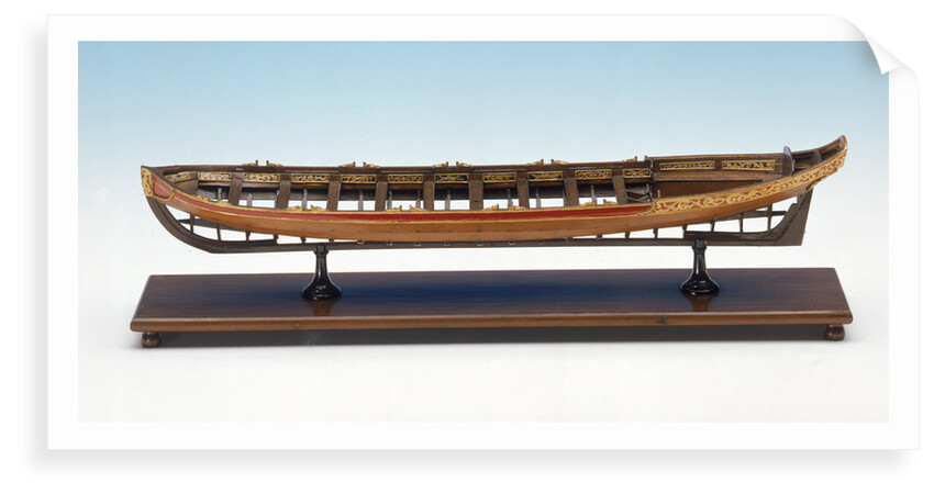 Full hull model, shallop, port broadside by Unknown
