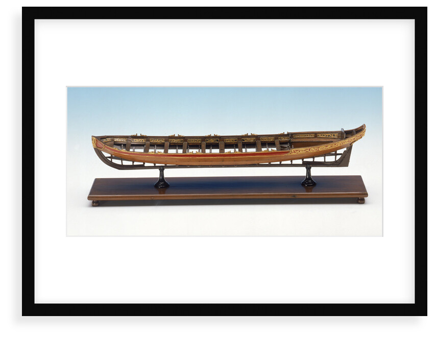 Full hull model, shallop, port broadside by Unknown