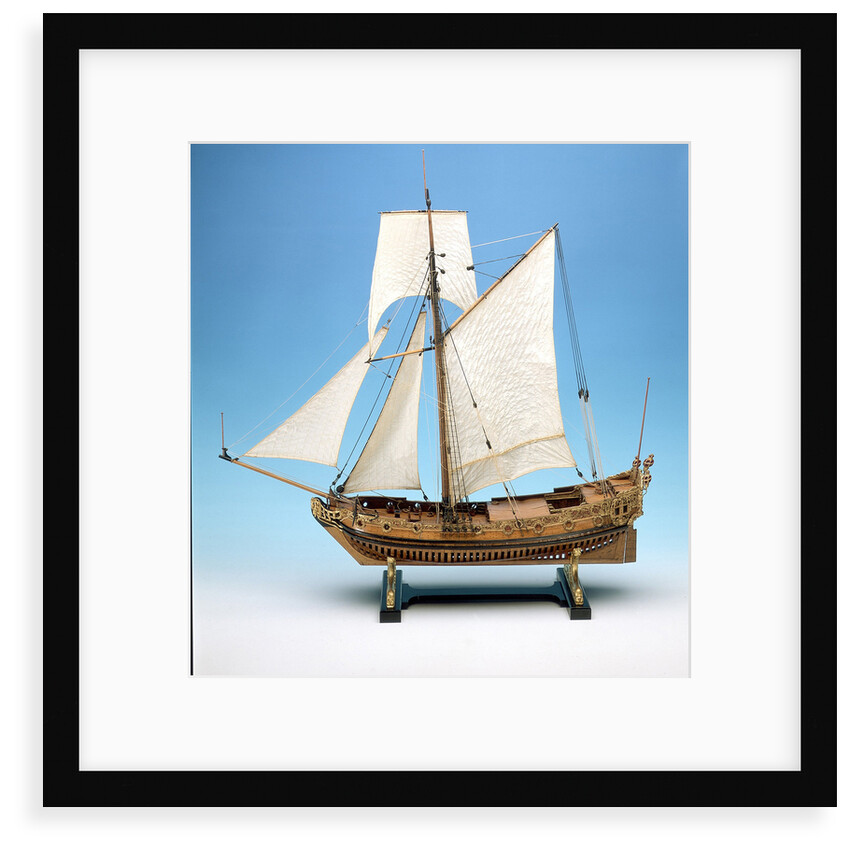 Skeleton model, royal yacht, port broadside by unknown