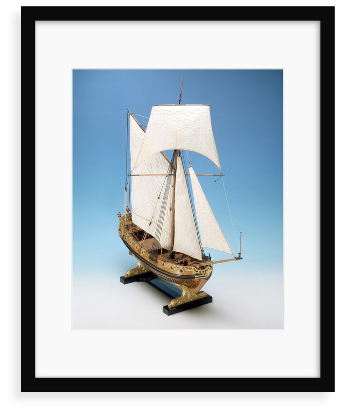 Skeleton model,  royal yacht, starboard by unknown