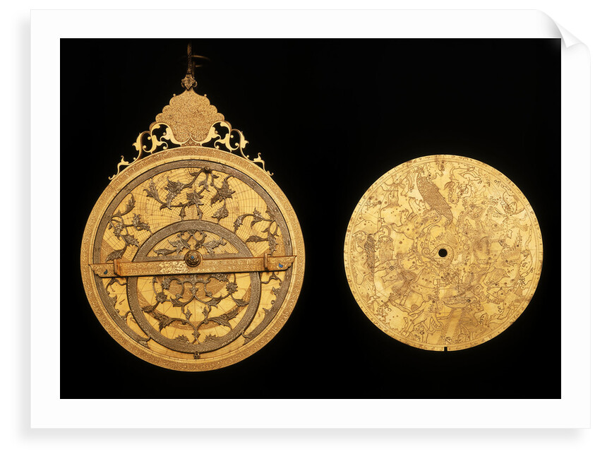 Astrolabe: obverse, with celestial map by Muhammad Mahdi al-Yazdi