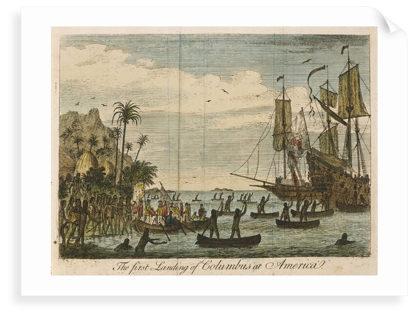 Christopher Columbus's voyage, 1492-93. First landing of Columbus in the New World by W B Rye