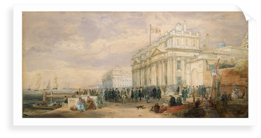 Greenwich Hospital, showing buildings and Greenwich pensioners by James Holland