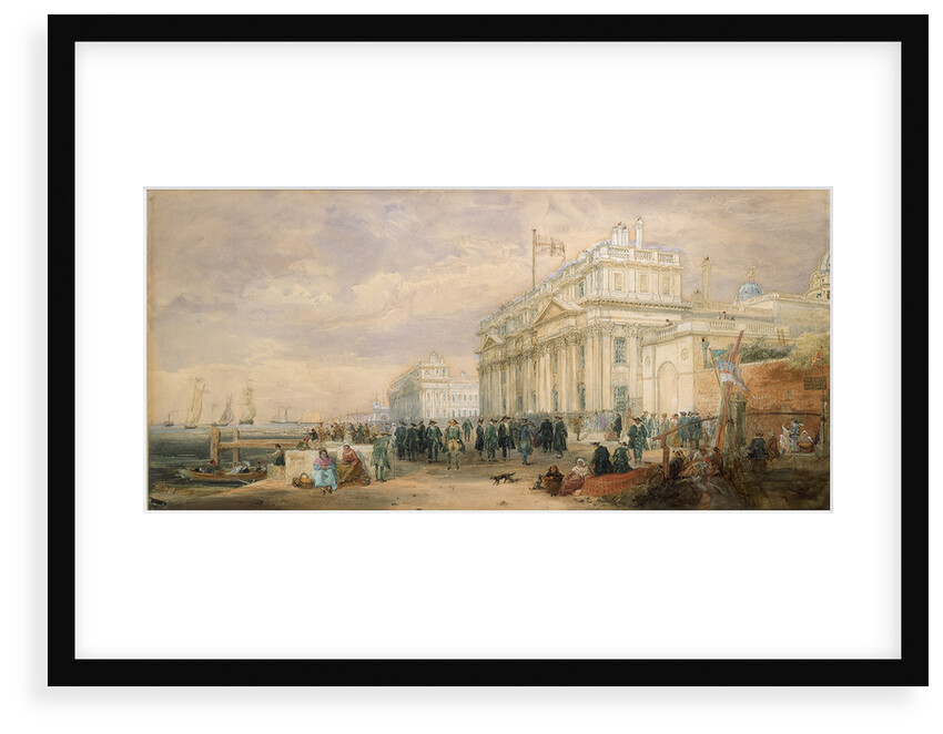 Greenwich Hospital, showing buildings and Greenwich pensioners by James Holland
