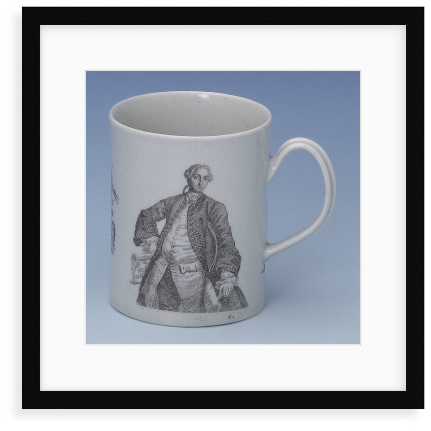 Worcester mug of Admiral Edward Boscawen by John Wall