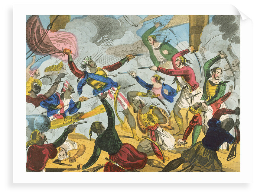 Turks attacking Greek corsairs by unknown