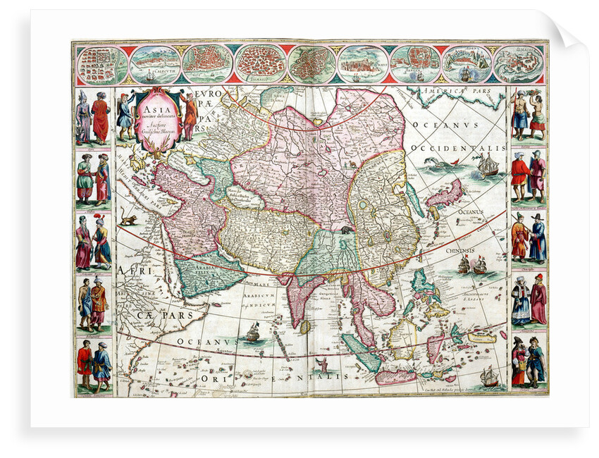 Map of Asia from the Bleau Atlas, 1662-65 by unknown