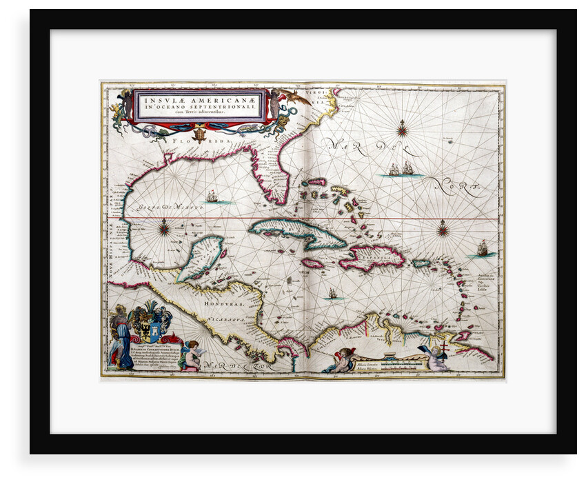 Gulf of Mexico and the Caribbean, from Blaeu's 'Atlas of the Americas' by John Blaeu