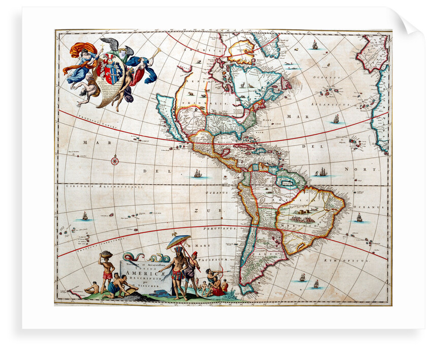Sheet from Bleau's 'Atlas of the Americas' by John Blaeu