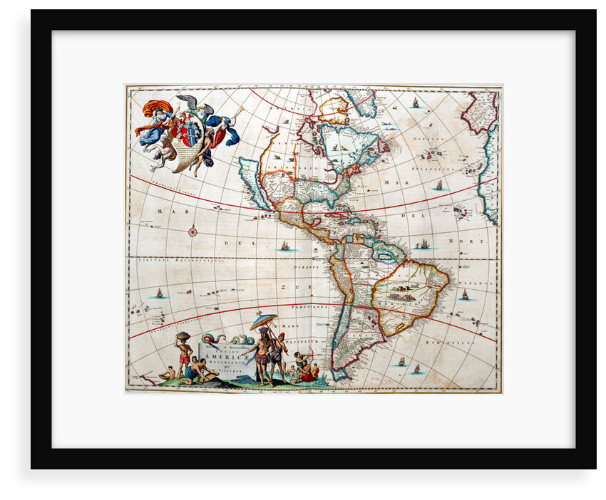 Sheet from Bleau's 'Atlas of the Americas' by John Blaeu