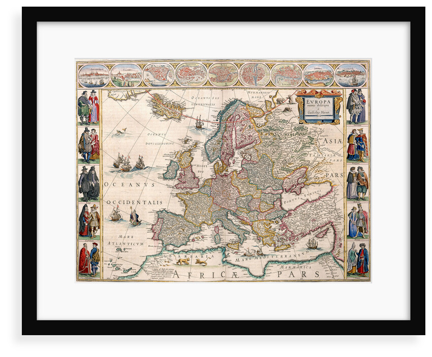 Map of Europe from the Blaeu Atlas, 17th century by John Blaeu