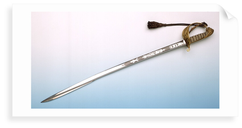 Solid half-basket hilted sword by unknown