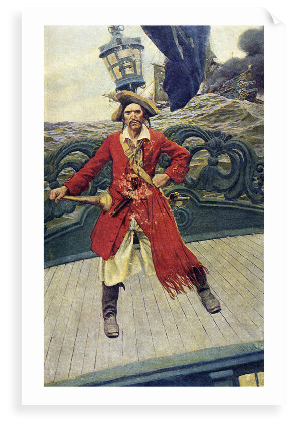 Pirate captain on deck by Howard Pyle