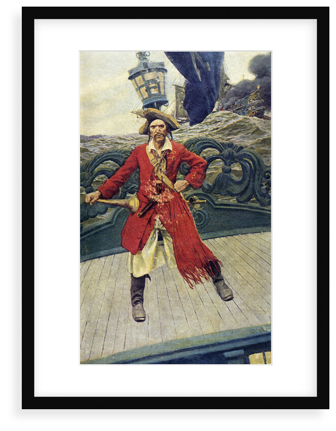 Pirate captain on deck by Howard Pyle