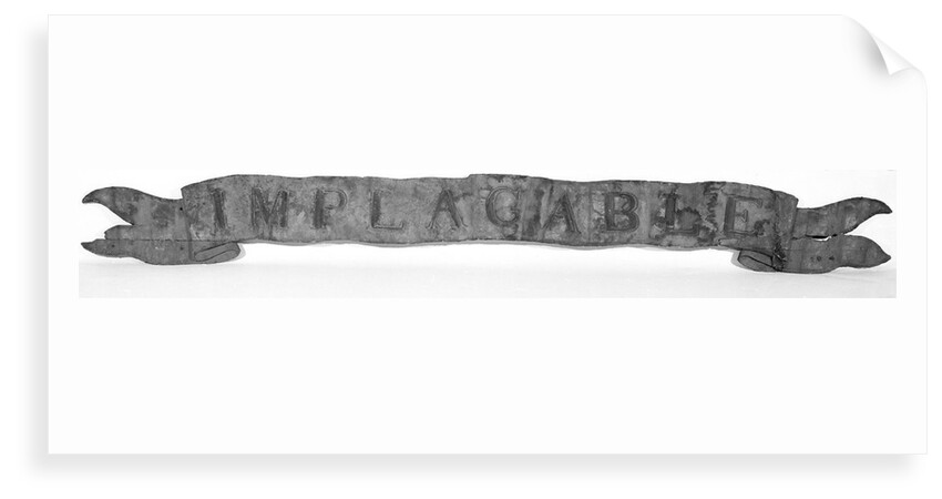 Carvings and name plaque of HMS 'Implacable' by unknown
