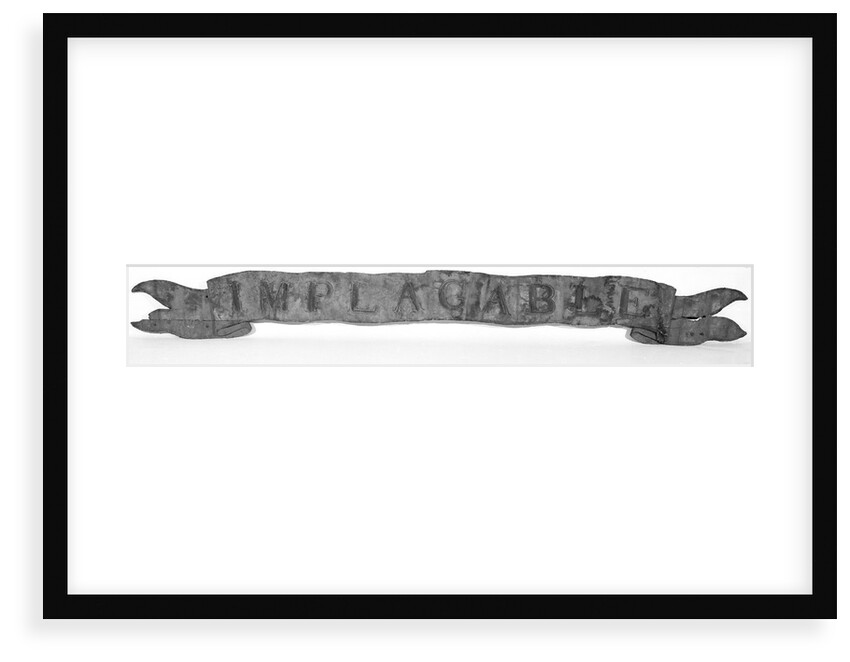Carvings and name plaque of HMS 'Implacable' by unknown