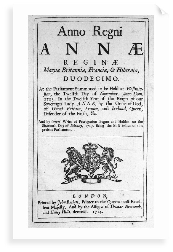 The Longitude Act 1714 by unknown