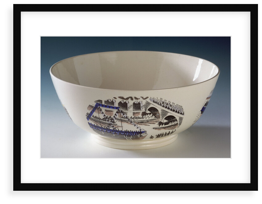 Queen's ware 'Boat Race Day' bowl designed by Eric Ravilious for Josiah Wedgwood & Sons by Eric Ravilious
