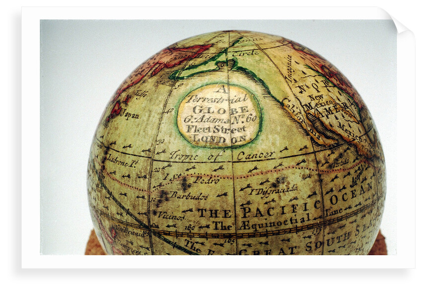 Cartouche in North Pacific Ocean by George Adams