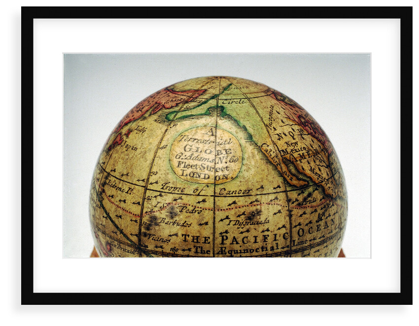 Cartouche in North Pacific Ocean by George Adams