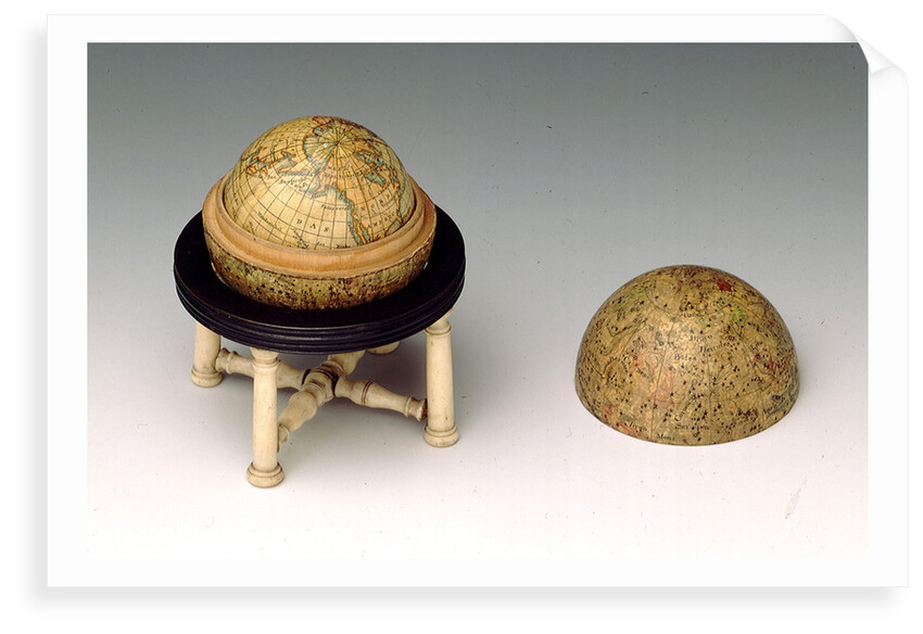 Nested spheres and stand by Johann Bernard Bauer