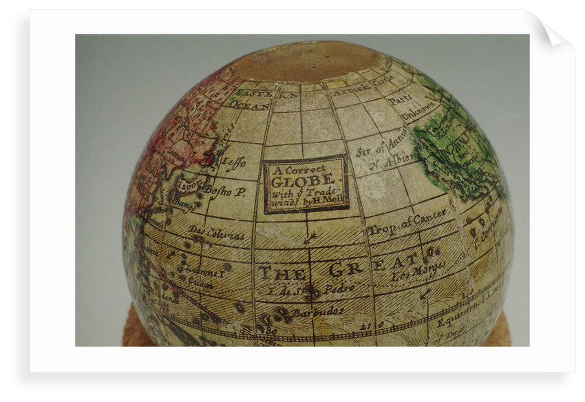 Cartouche in North Pacific Ocean by Herman Moll