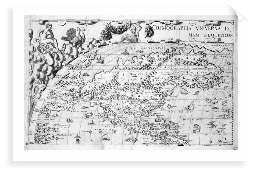 Section plate from Francesco Camocio's 'Cosmographia Universalis', 1567, taken from the atlas 'Tavole Moderne di Geografia' by unknown