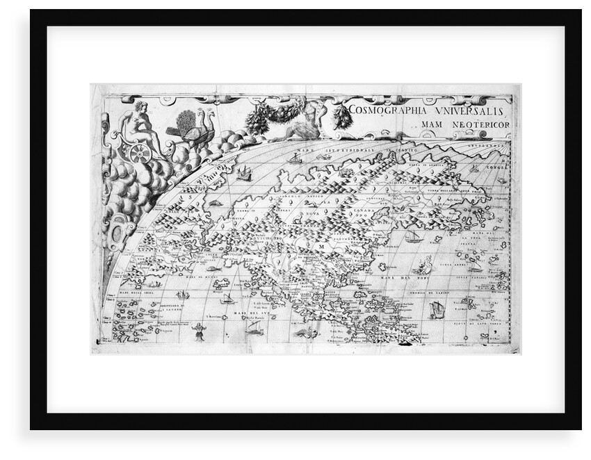 Section plate from Francesco Camocio's 'Cosmographia Universalis', 1567, taken from the atlas 'Tavole Moderne di Geografia' by unknown