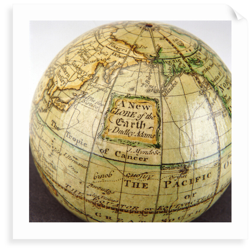 Cartouche in North Pacific Ocean by Dudley Adams