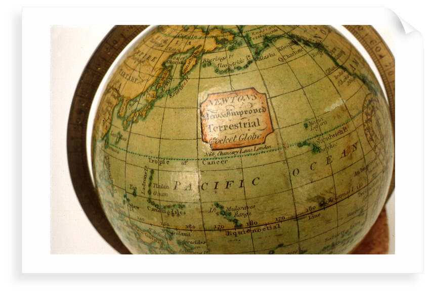 Cartouche in North Pacific Ocean by Newton
