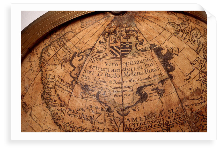 Dedication cartouche in North America by Giuseppe de Rossi