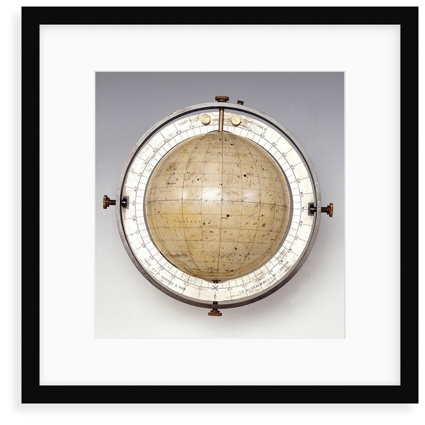 Sphere with horizon and meridian ring by Francis Barker & Son