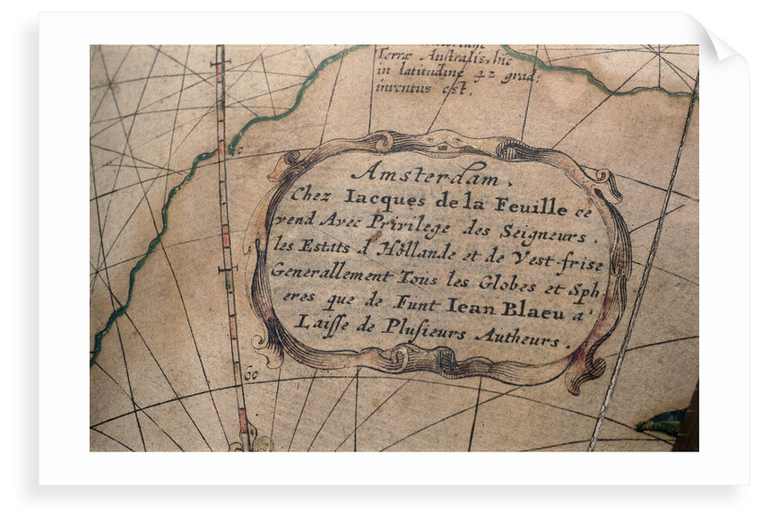 Cartouche in Atlantic Ocean by Jacques de La Feuille