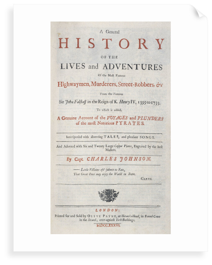 Frontispiece from 'A General History of the Lives and Adventures of the Most Famous Highwaymen, Murderers, Street Robbers etc.' by unknown