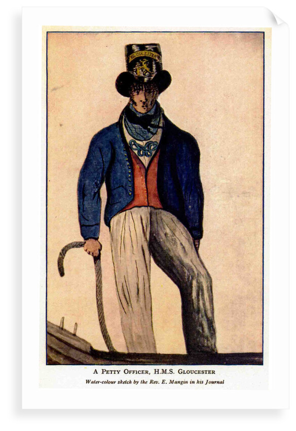 A petty officer aboard HMS 'Gloucester' by Edward Mangin