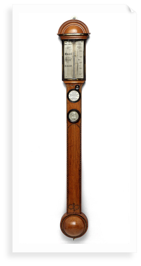 Cistern barometer, made from wood of the 'Temeraire' by W. & S. Jones