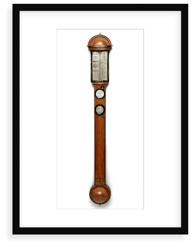 Cistern barometer, made from wood of the 'Temeraire' by W. & S. Jones
