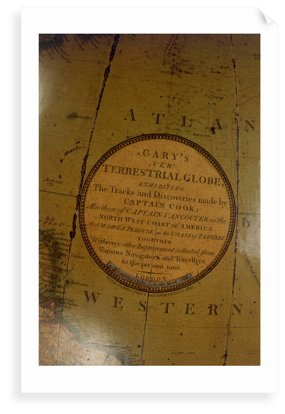 Cartouche in Atlantic Ocean by John Cary