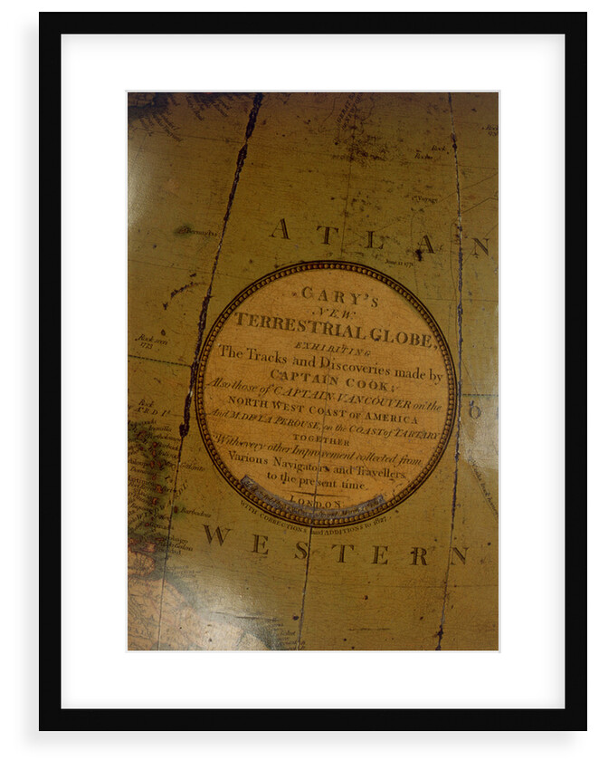 Cartouche in Atlantic Ocean by John Cary