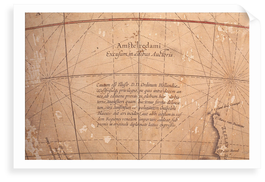 Imprint in Pacific Ocean by Willem Jansz Blaeu