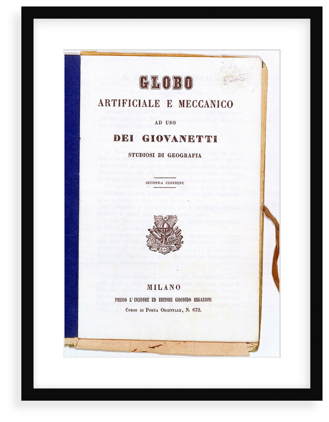 Globe, manual cover by Giocondo Regazzoni