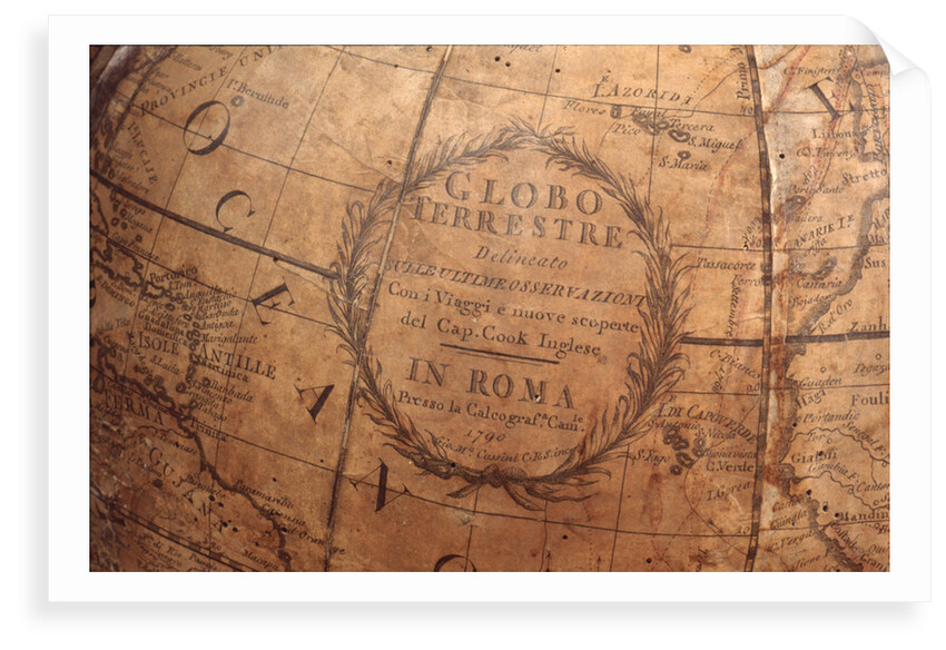 Cartouche in Atlantic Ocean by Giovanni Maria Cassini