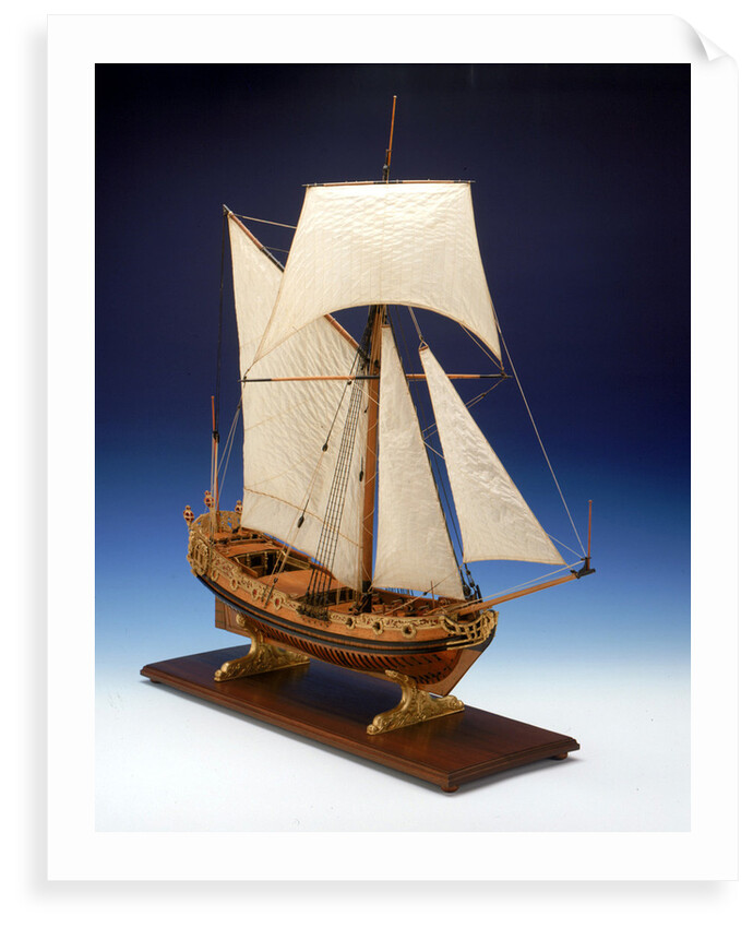 Skeleton model, royal yacht, starboard by unknown