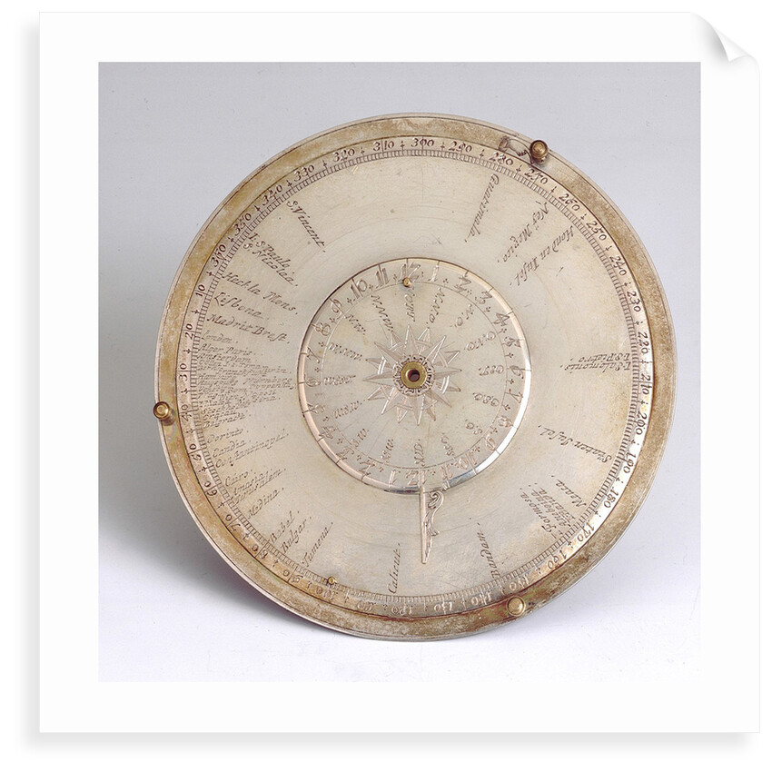 Reverse of Nocturnal of Augsburg Dial by Johann Martin