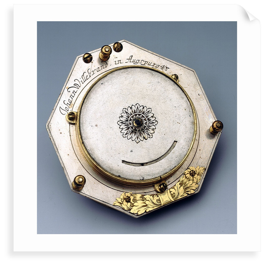 Augsburg dial, underside by Johann Martin Willebrand