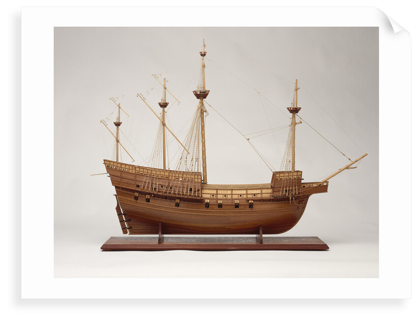 Full hull model of 'Mary Rose' (1509), a 60-gun sailing warship by Bassett-Lowke Ltd